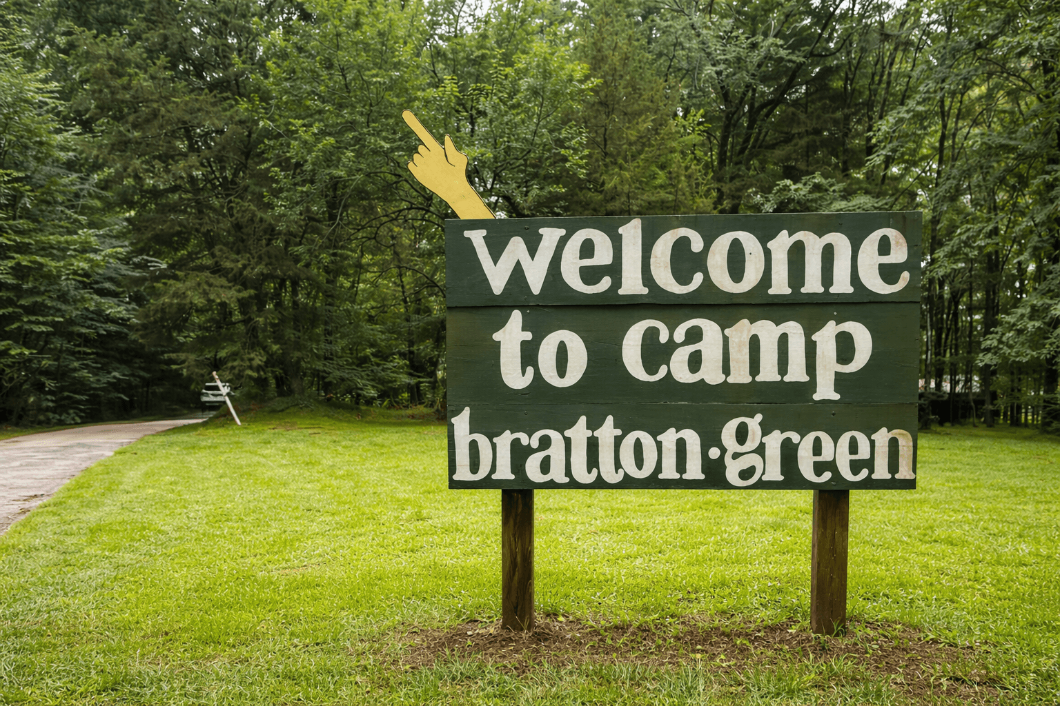 Welcome to Camp Bratton-Green sign